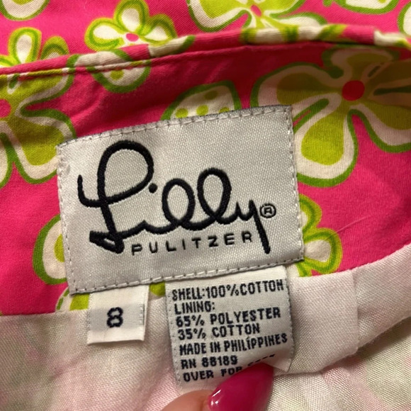 Lilly Pulitzer Dune Buggy Pink and Green Floral Print Skirt Size 8 - Picture 3 of 7